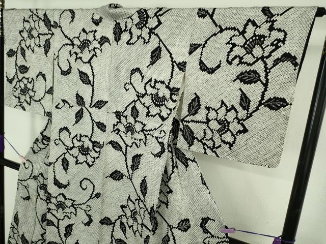 平和屋本店●極上　本疋田絞り　小紋　花唐草文　逸品　DZAB6998kh6
