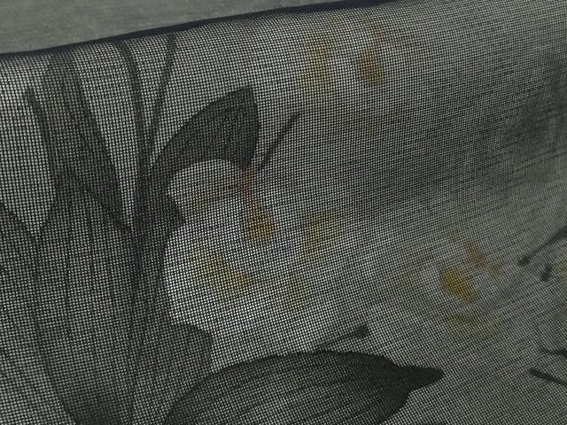 平和屋本店●極上　訪問着　無双　紗袷　紗×絽　胡蝶蘭　藍鉄色地　逸品　未使用　DZAB7021kh6