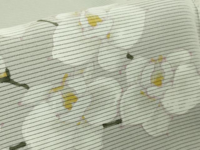 平和屋本店●極上　訪問着　無双　紗袷　紗×絽　胡蝶蘭　藍鉄色地　逸品　未使用　DZAB7021kh6