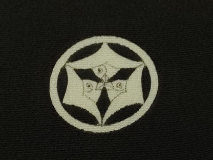 平和屋本店●極上　銀座　志ま亀　黒留袖　駒刺繍　花丸文　たとう紙付き　逸品　DZAB7042kh6