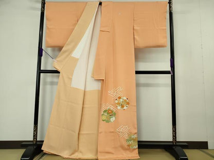 平和屋本店●極上　銀座　志ま亀　色留袖　花丸文　洒落柿色地　金彩　逸品　DZAB7043kh6