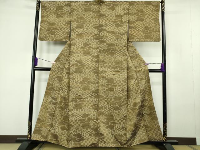 平和屋本店●希少　藍造り国選定無形文化財　藍師・佐藤昭人　中西秀典　弓浜絣　先染手織　正絹　証紙・認定証付き　逸品　DZAB7049kh6