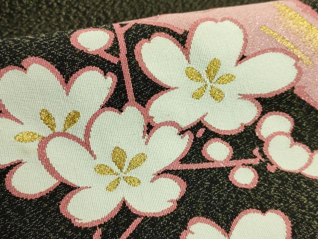 平和屋本店●希少 人間国宝 綴織 細見華岳 人間国宝 森口華弘 コラボレーション 爪掻き本綴れ 八寸名古屋帯 黒地 金糸 逸品 DZAB7053kh6