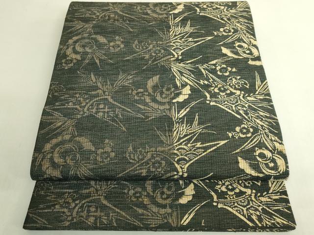 平和屋着物●極上　手染屋　吉兵衛　両面　全通柄袋帯　ふくら雀　逸品　DZAB7072kh6