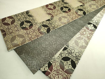 平和屋着物●極上　両面　全通柄袋帯　鳥襷　金糸　逸品　未使用　DZAB7075kh6
