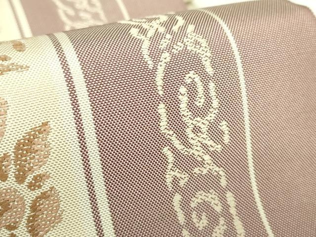 平和屋着物●極上　本場筑前博多織　六通柄　本袋帯　斜子間道　西村織物　博多金ラベル　証紙・反端付き　逸品　DZAB7087kh6