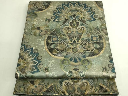 平和屋本店●極上　中国三大刺繍　スワトウ刺繍　汕頭刺繍　袋帯　洋花文　金銀彩　逸品　DZAB7089kh6