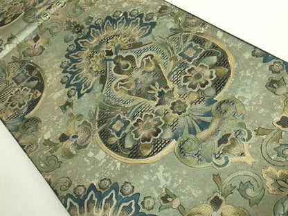 平和屋本店●極上　中国三大刺繍　スワトウ刺繍　汕頭刺繍　袋帯　洋花文　金銀彩　逸品　DZAB7089kh6