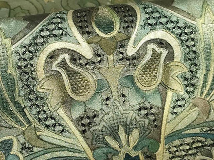 平和屋本店●極上　中国三大刺繍　スワトウ刺繍　汕頭刺繍　袋帯　洋花文　金銀彩　逸品　DZAB7089kh6