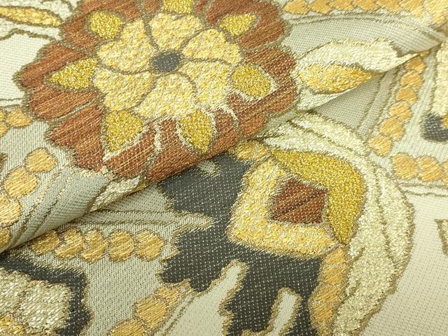 平和屋本店●極上　洛風林　工芸帯地　六通柄袋帯　花唐草　金銀糸　逸品　DZAB7090kh6