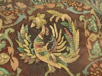 平和屋本店●極上　中国三大刺繍　スワトウ刺繍　汕頭刺繍　全通柄袋帯　名物裂花鳥文　金彩　逸品　DZAB7096kh6