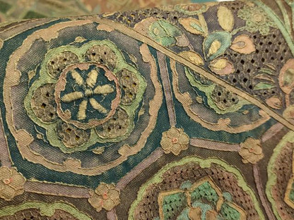 平和屋本店●極上　中国三大刺繍　スワトウ刺繍　汕頭刺繍　全通柄袋帯　名物裂花鳥文　金彩　逸品　DZAB7096kh6