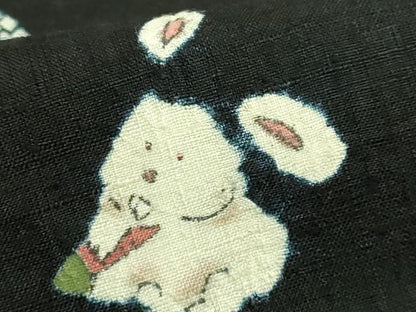 平和屋着物●極上　十日町　名門青柳謹製　赤城紬　九寸名古屋帯　十二支　干支　黒地　逸品　DZAB7101kh6
