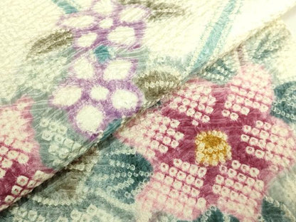 平和屋本店●極上　名門　藤娘きぬたや・総絞り　九寸名古屋帯　草花文　逸品　DZAB7102kh6