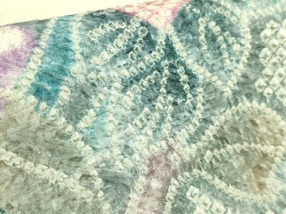 平和屋本店●極上　名門　藤娘きぬたや・総絞り　九寸名古屋帯　草花文　逸品　DZAB7102kh6