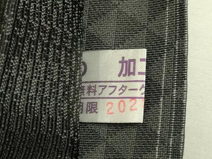 平和屋着物●極上　西陣織　天平初年創始の京の老舗　洛陽織物　両面　全通柄袋帯　市楽織　雪輪　鱗　黒地　金糸 証紙付 逸品 DZAB7117kh6