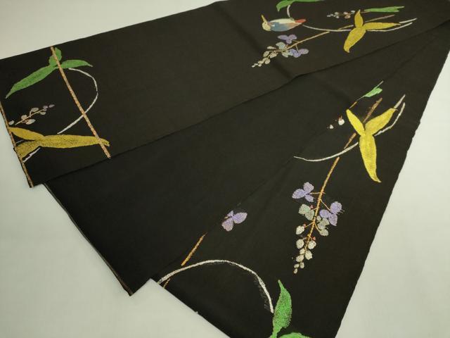 平和屋本店＊極上　夏物　龍村美術織物　龍村製　太鼓柄　本袋帯　ひすい　黒地　金技糸　逸品　DZAB7123kh6
