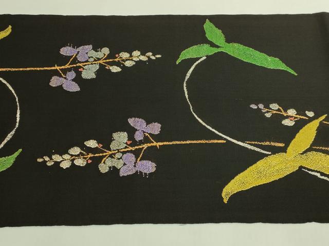 平和屋本店＊極上　夏物　龍村美術織物　龍村製　太鼓柄　本袋帯　ひすい　黒地　金技糸　逸品　DZAB7123kh6