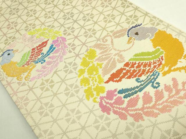 平和屋本店●極上　龍村美術織物　たつむら　太鼓柄　本袋帯　対寿楽鳥　金銀糸　逸品　DZAB7125kh6