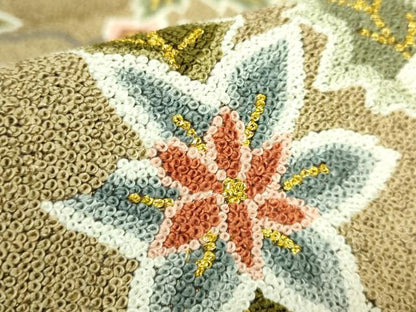平和屋本店●最高級　中国三大刺繍　総相良刺繍　総刺繍　袋帯　200万粒　総詰め　更紗花文　金糸　逸品　DZAB7127kh6