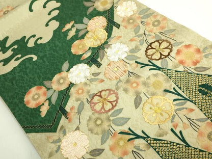 平和屋着物●極上　染織の名門　しょうざん　太鼓柄袋帯　刺繍　枝垂れ桜　金彩　逸品　未使用　DZAB7140kh6