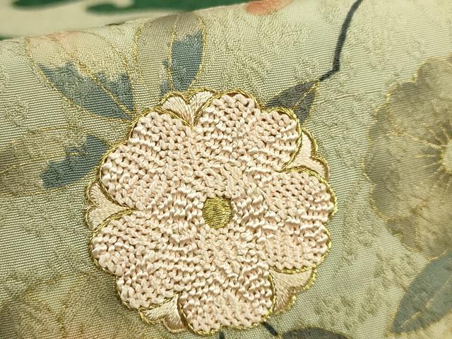平和屋着物●極上　染織の名門　しょうざん　太鼓柄袋帯　刺繍　枝垂れ桜　金彩　逸品　未使用　DZAB7140kh6