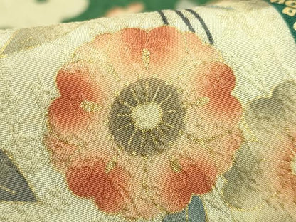 平和屋着物●極上　染織の名門　しょうざん　太鼓柄袋帯　刺繍　枝垂れ桜　金彩　逸品　未使用　DZAB7140kh6