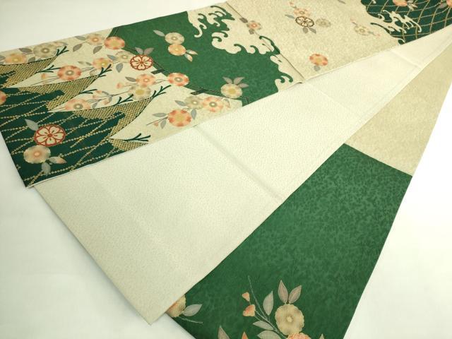 平和屋着物●極上　染織の名門　しょうざん　太鼓柄袋帯　刺繍　枝垂れ桜　金彩　逸品　未使用　DZAB7140kh6