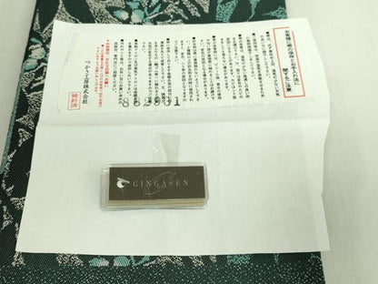 平和屋着物●極上　京都の名門ブランド　銀花仙　両面　半幅帯　草花文　上代41万　証紙付き　逸品　DZAB7147kh6