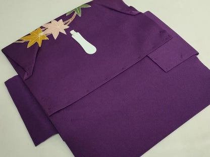 平和屋本店●極上　つけ帯　花丸文　紫紺色地　鬼しぼ縮緬　逸品　DZAB7149kh6