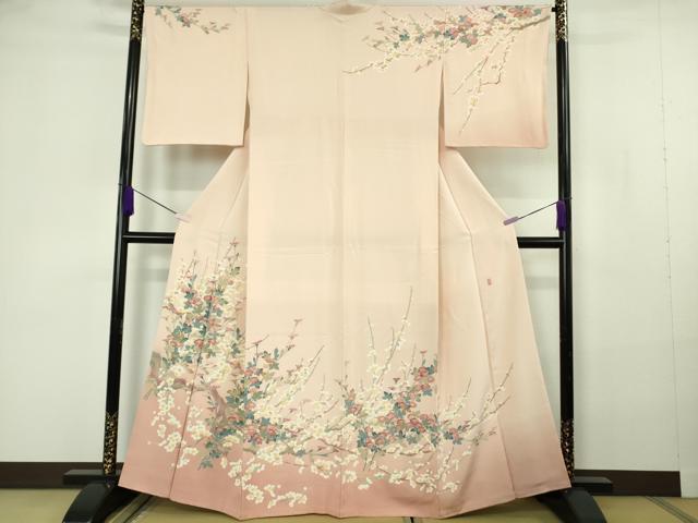 平和屋本店●極上　本加賀友禅作家　大村洋子　訪問着　枝花文　洗柿色　暈し染め　高島屋扱い　逸品　DZAB7159kh6