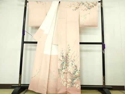 平和屋本店●極上　本加賀友禅作家　大村洋子　訪問着　枝花文　洗柿色　暈し染め　高島屋扱い　逸品　DZAB7159kh6