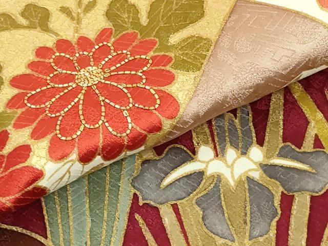 平和屋本店●極上　皇室献上作家　藤井寛　振袖　駒刺繍　花筏　立波吉祥花文　金彩　京都きもの友禅扱い　逸品　DZAB7166kh6