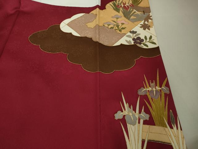 平和屋本店●極上　皇室献上作家　藤井寛　振袖　駒刺繍　花筏　立波吉祥花文　金彩　京都きもの友禅扱い　逸品　DZAB7166kh6