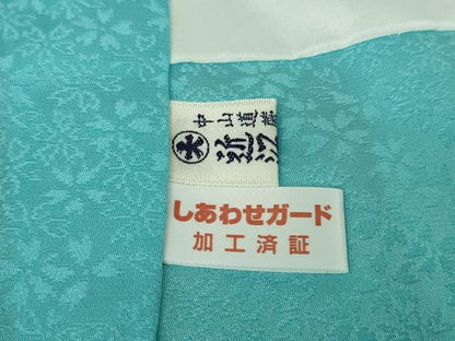 平和屋本店●極上　振袖・長襦袢(無双仕立て・半衿刺繍)セット　辻が花　絞り　暈し染め　金彩　銀通し地　逸品　DZAB7170kh6