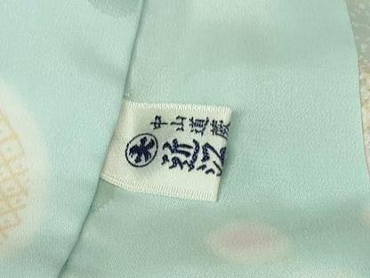 平和屋本店●極上　振袖・長襦袢(無双仕立て・半衿刺繍)セット　辻が花　絞り　暈し染め　金彩　銀通し地　逸品　DZAB7170kh6