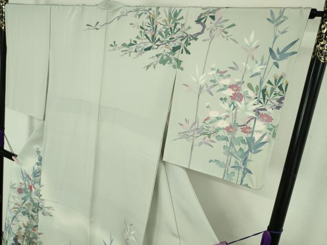 平和屋着物●極上　訪問着　作家物　松菊笹文　白緑色地　暈し染め　逸品　DZAB7174kh6