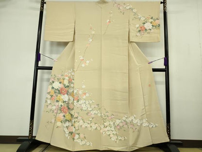 平和屋着物●極上　訪問着　友禅　作家物　吉祥花文　蒸栗色地　逸品　DZAB7175kh6