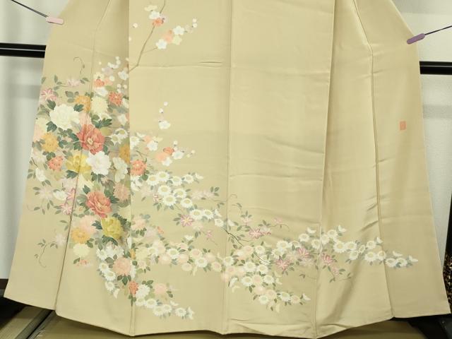 平和屋着物●極上　訪問着　友禅　作家物　吉祥花文　蒸栗色地　逸品　DZAB7175kh6
