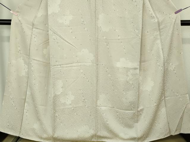 平和屋着物●極上　小紋　舞桜　灰梅色地　逸品　DZAB7179kh6