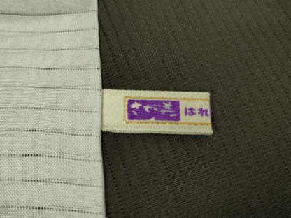 平和屋着物＊極上　夏物　小紋　印傳　縦絽　葵　檳榔子染色地　さが美扱い　逸品　未使用　DZAB7185kh6