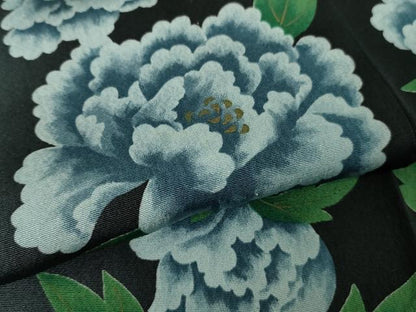 平和屋本店▽極上　小紋　単衣　花間道　牡丹　暈し染め　逸品　DZAB7187kh6