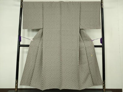 平和屋本店▽極上　男性　西陣 京都友禅作家集団　名門 倉染匠 一乃倉　お召　単衣　市松　宝尽くし　反端付き　逸品　未使用　DZAB7190kh6