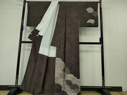 平和屋本店●極上　創業200年・7代目永治屋清左衛門　訪問着　お召地　雪輪　吉祥花文　逸品　DZAB7191kh6