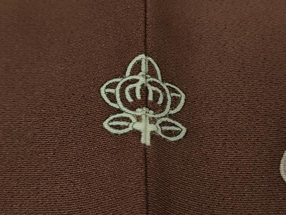 平和屋本店●極上　銀座　志ま亀　訪問着　駒刺繍　宝尽くし　黒鳶色地　金彩　ロング丈　たとう紙付き　逸品　未使用　DZAB7195kh6