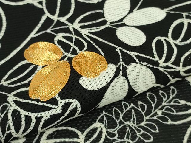平和屋本店＊極上　夏物　訪問着　絽　駒刺繍　花萩文　黒地　金糸　逸品　DZAB7196kh6