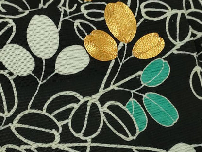 平和屋本店＊極上　夏物　訪問着　絽　駒刺繍　花萩文　黒地　金糸　逸品　DZAB7196kh6