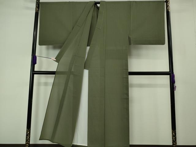 平和屋本店＊極上　夏物　男性　米沢・東匠猪俣　紗紬　キングサイズ　涼清　岩井茶色×仙斉茶色　反端付き　逸品　未使用　DZAB7197kh6