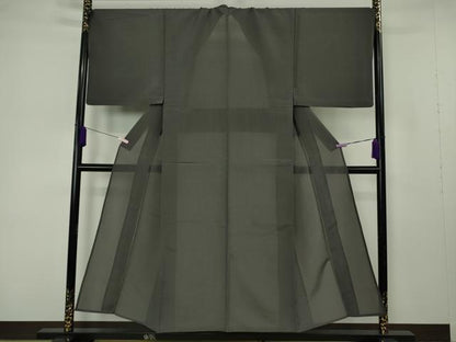 平和屋本店＊極上　夏物　男性　紗紬　縞　藍鉄色×桔梗鼠色　逸品　DZAB7198kh6