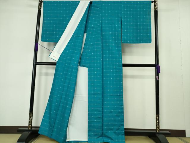 平和屋着物▽極上 本場大島紬 単衣 古代染色純植物染 屋久杉染 9マルキ 窪田織物謹製　納戸色地　やまと誂製　証紙付き　逸品　DZAB7204kh6